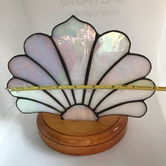 Iridescent Stained Glass Fan Candleholder - Picture 4 of 8
